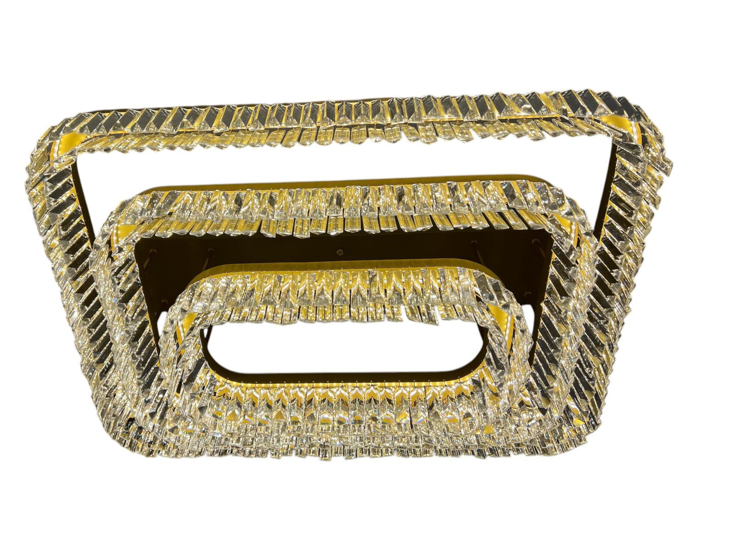 Taklampa kristall led modern , guld fyrkantig