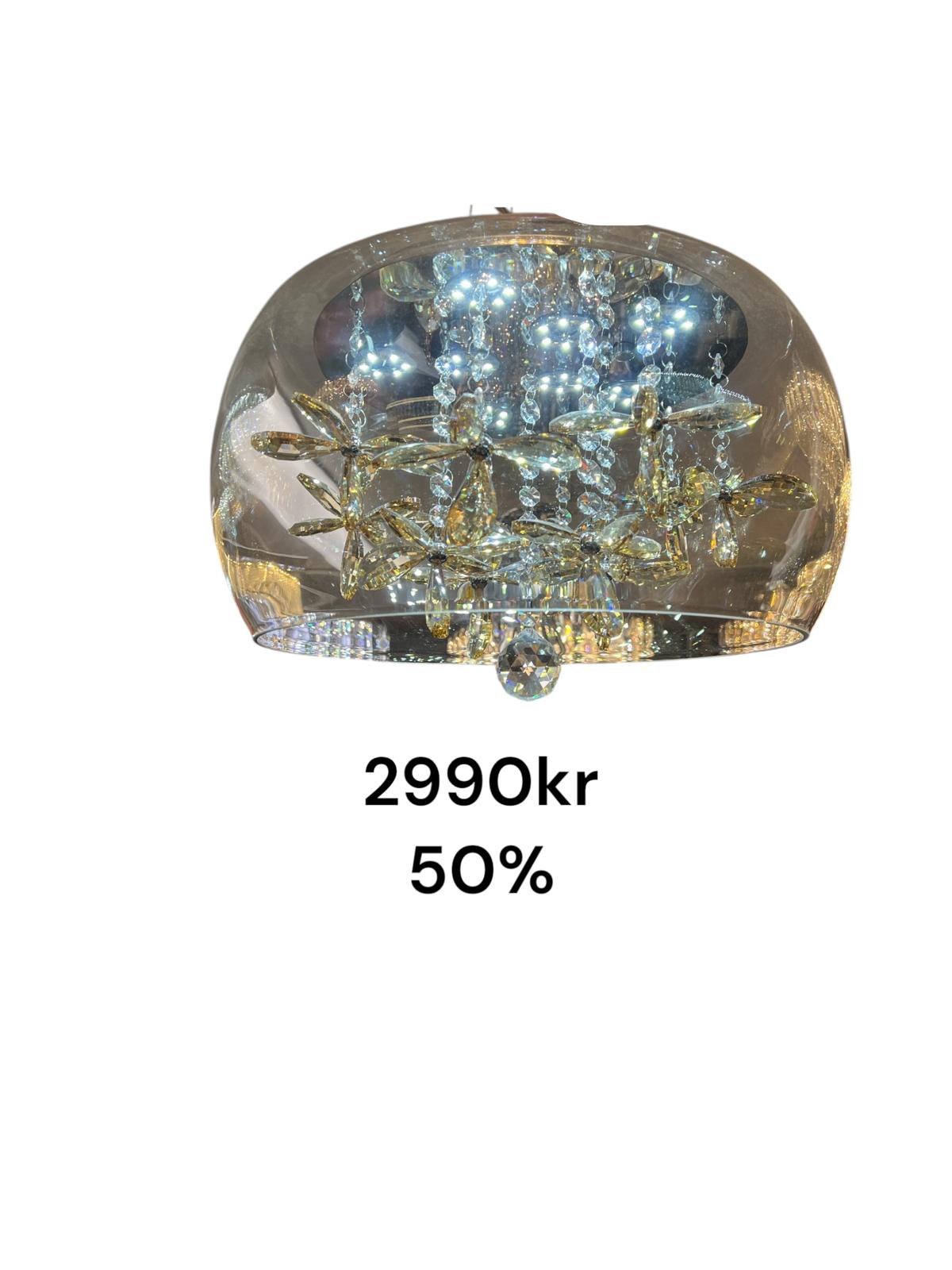 Taklampa kristall rund led