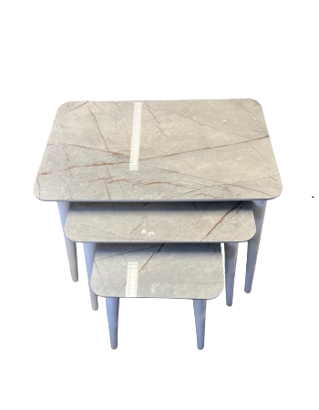 Satsbord-three set table- granit grå