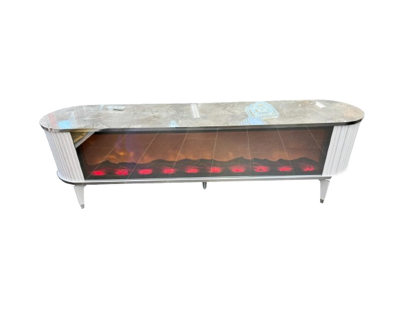 Tv bänk med brasa model 5