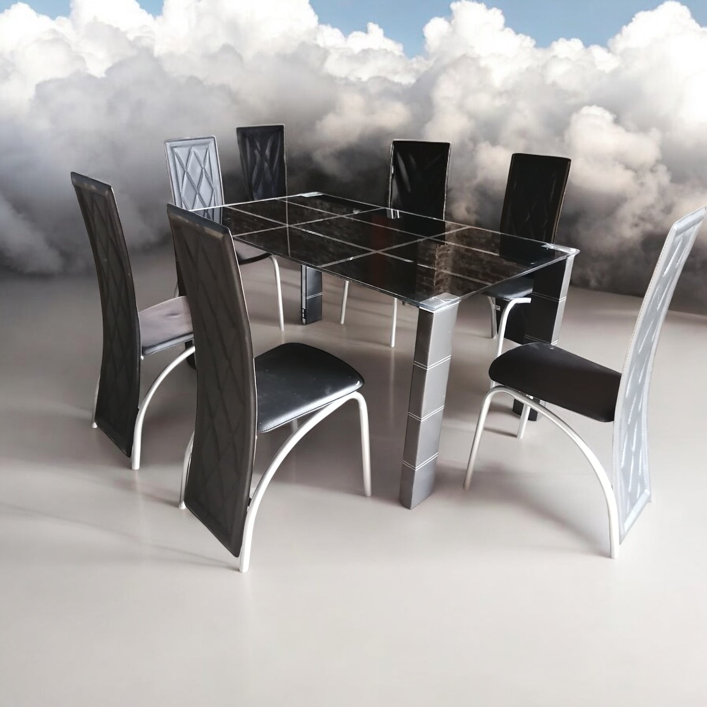 Matbord Glas/metall