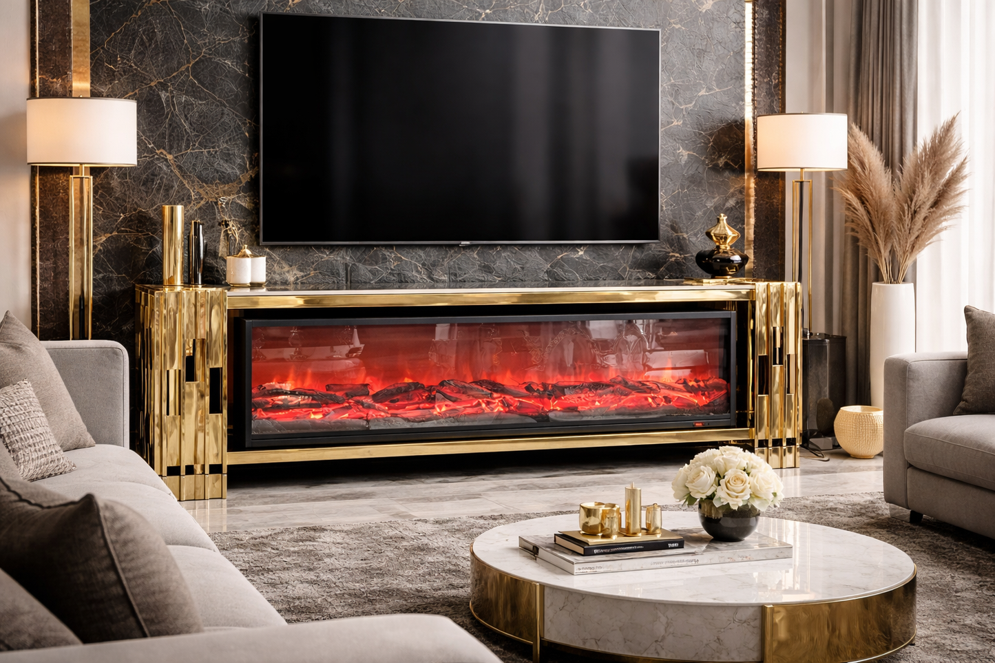 Tv-Bänk Guld