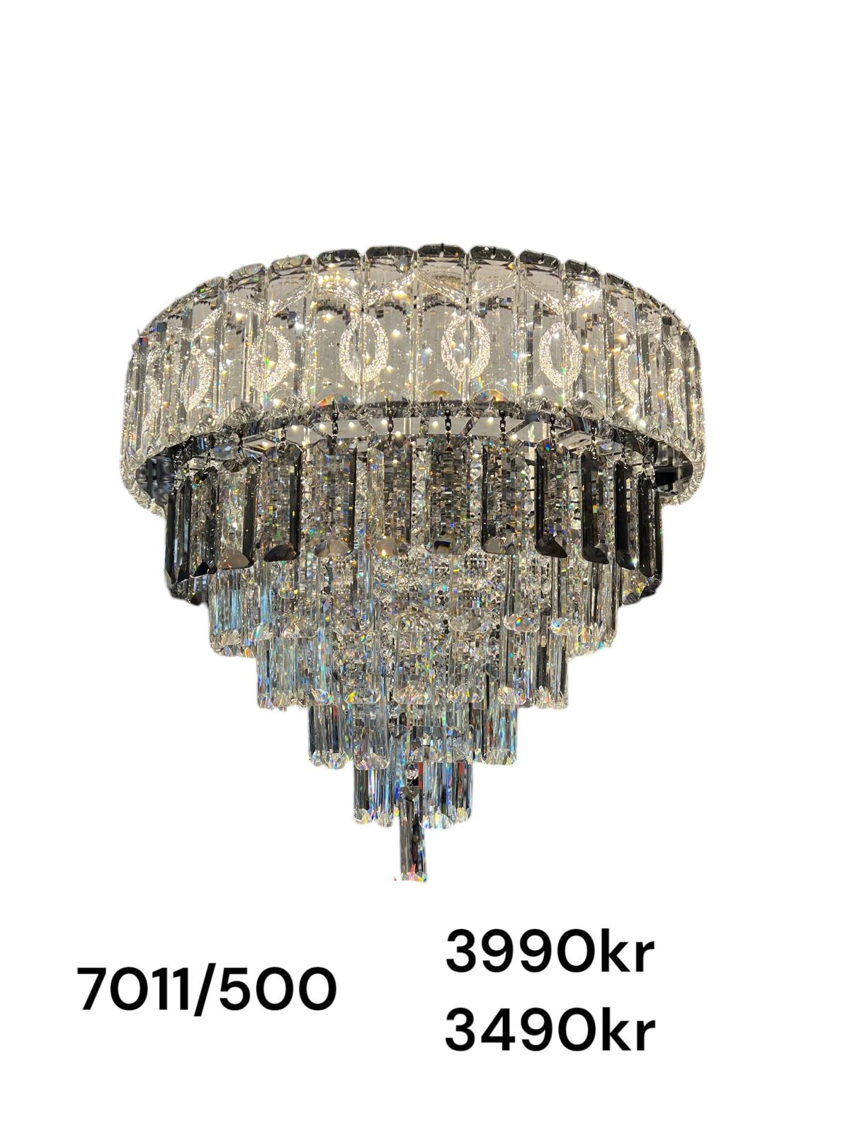 Taklampa led kristall rund