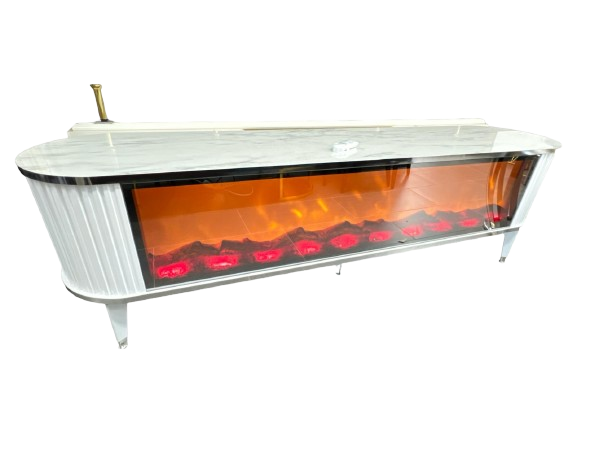 Tv bänk med brasa model 3